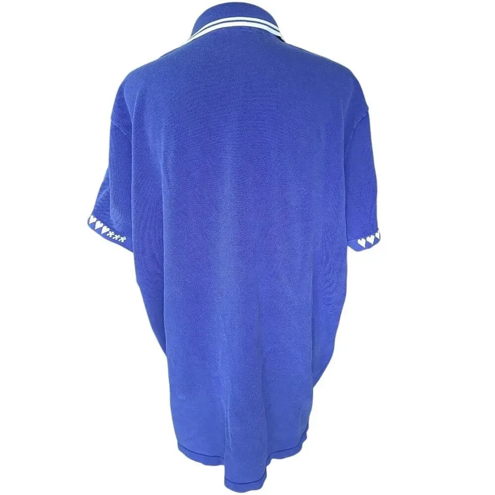 Polo Ralph Lauren Blue Polo Shirt XXL Heart Trim Sleeve Men's Limited Release